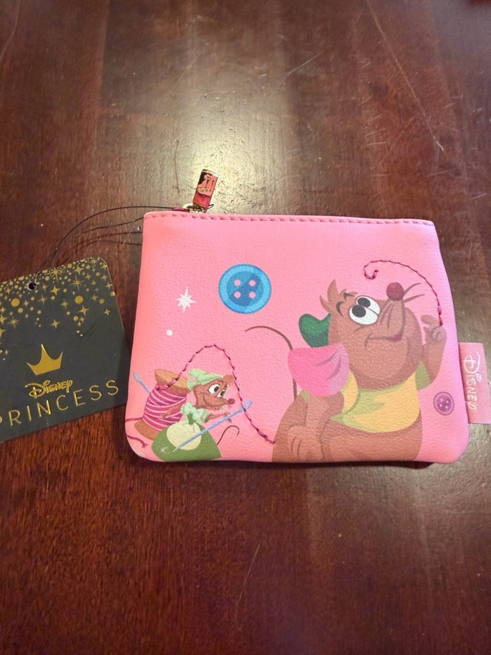 Disney Princess Loungefly Pink Cinderella Gus Mice Coin Purse